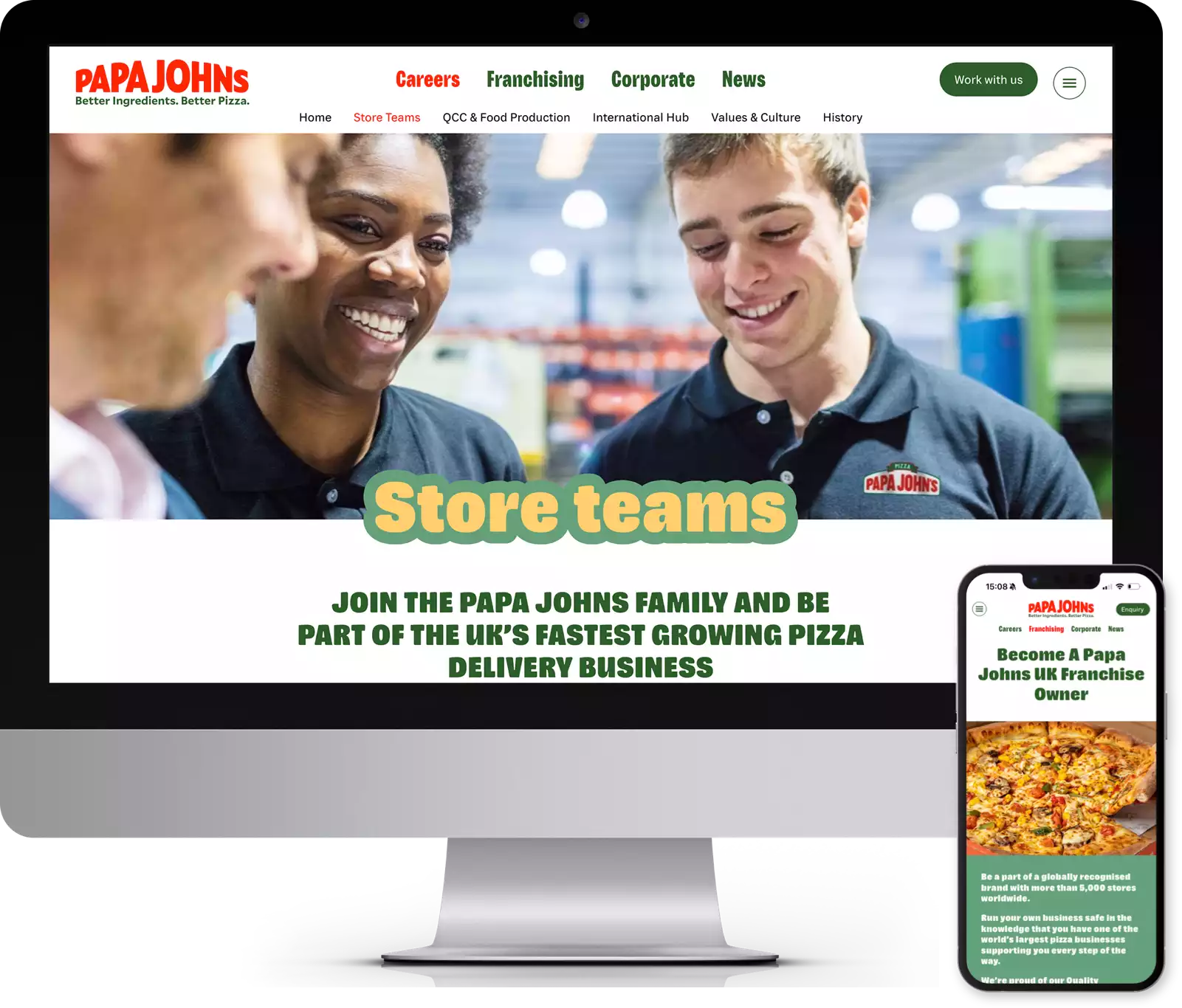 Papa Johns Careers Web Design and Development by Red Balloon